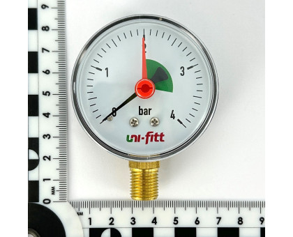 Манометр радиальный с индикаторной стрелкой 4 бар, диаметр 63 мм, 1/4"Н