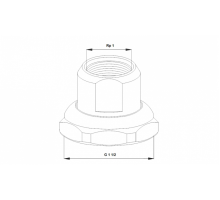 Соединение резьбовое быстроразъёмное G 1 1/2 х Rp 1 GG (к-т 2 шт) Grundfos (00525192)