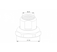 Соединение резьбовое быстроразъёмное G 1 1/4 х Rp 3/4 Ms (к-т 2 шт) Grundfos (529982)