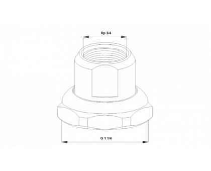 Соединение резьбовое быстроразъёмное G 1 1/4 х Rp 3/4 Ms (к-т 2 шт) Grundfos (529982)